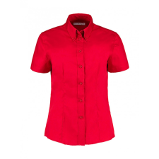 Kustom Kit Női rövid ujjú blúz Kustom Kit Women&#039;s Tailored Fit Premium Oxford Shirt SSL 2XL, Piros blúz