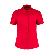 Kustom Kit Női rövid ujjú blúz Kustom Kit Women's Tailored Fit Premium Oxford Shirt SSL 3XL, Piros