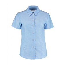 Kustom Kit Női rövid ujjú blúz Kustom Kit Women&#039;s Tailored Fit Workwear Oxford Shirt SSL L (14), Világos kék blúz