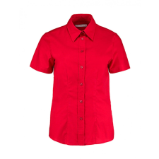 Kustom Kit Női rövid ujjú blúz Kustom Kit Women&#039;s Tailored Fit Workwear Oxford Shirt SSL M (12), Piros blúz