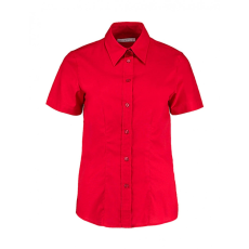Kustom Kit Női rövid ujjú blúz Kustom Kit Women's Tailored Fit Workwear Oxford Shirt SSL XS (8), Piros