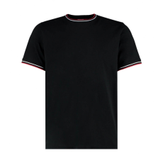 Kustom Kit Uniszex rövid ujjú póló Kustom Kit Fashion Fit Tipped Tee L, Fekete/Fehér/Piros