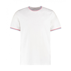 Kustom Kit Uniszex rövid ujjú póló Kustom Kit Fashion Fit Tipped Tee M, Fehér/Piros/Királykék