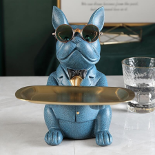  Kutya alakú dekoratív szobor - Kék dekoráció