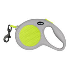  Kutya fényvisszaverős flexi automata póráz  – 5 m - Szürke nyakörv, póráz, hám kutyáknak