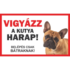  Kutya Harap tábla - Inox, lézervágott 10x15cm - FRANCIA BULLDOG kutyafelszerelés