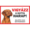  Kutya Harap tábla - Inox, lézervágott 10x15cm - VIZSLA