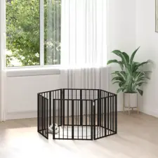  Kutya Kapu 6 pcs Fekete 60 x 60 cm Horganyzott acél szállítóbox, fekhely kutyáknak