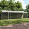  Kutya ketrec tetővel Ezüst 800 x 200 x 256 cm Acél és PE