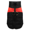  Kutyakabát hám csatlakozóval, M méret, fekete piros (42 x 31 x 32 cm)