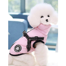  Kutyaruha - Bélelt mellény - Hátulján cipzár - Hám - 2 színben - S - fekete kutyaruha