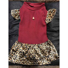  Kutyaruha - Bordó párduc mintás szoknya - L kutyaruha