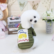  Kutyaruha - Csíkos ing, bálnás mintával - kétféle színben - XL - zöld kutyaruha