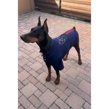  Kutyaruha - Elegáns Galléros Ing bulldog fej mintával - többféle színben - 2XL - sötétkék kutyaruha