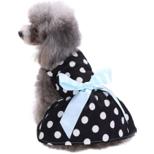  Kutyaruha - Elegáns Pöttyös, Tépőzáras, Ruha - masnival, tüll szoknyával - L kutyaruha