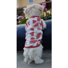  Kutyaruha - Fehér pamut trikó dinnye mintával - L kutyaruha