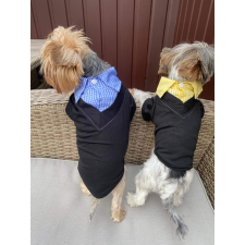  Kutyaruha - Fekete ing, kockás gallérral - többféle színben - M - kék kutyaruha