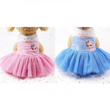  Kutyaruha - Jégvarázs mintás, tüllszoknyás ruha - kétféle színben - M - rózsaszín kutyaruha