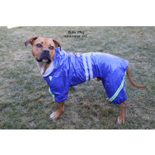  Kutyaruha - Kutyaesőkabát - Kutya esőkabát fényvisszaverő csíkkal (nagy kutyáknak is) - Kék színben - 2XL kutyaruha