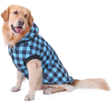  Kutyaruha - Kutyakabát - Kutyamellény, bundás - levehető kapucnival - 4 színben - 2XL - kék/fehér kutyaruha