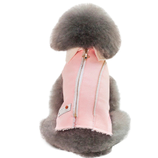  Kutyaruha - Kutyakabát - Kutyamellény - Bundás, ujjatlan, hátán zipzáras - kétféle színben - M - kék kutyaruha