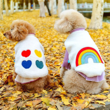  Kutyaruha - Kutyamellény - Pihe-puha, bélelt, meleg - kétféle mintával - XL - szivárványos kutyaruha