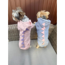  Kutyaruha - Kutyapulóver - Kutyapulcsi - dínós- kapucnis - kettő szinben - M - rózsaszín kutyaruha