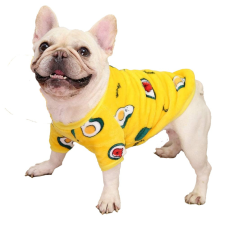  Kutyaruha - Kutyapulóver - Kutyapulcsi - plüss pulóver avokadó mintával sárga színben - 2XL - sárga kutyaruha