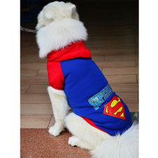  Kutyaruha - Kutyapulóver - Kutyapulcsi - Superman Mintás, Kapucnis - Kék - Nagy Kutyáknak Tökéletes - 9XL - kék kutyaruha