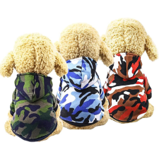  Kutyaruha - Kutyapulóver - Kutyapulcsi - Terepmintás, meleg, kapucnis - többféle színben - XL - piros kutyaruha