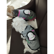  Kutyaruha - Majom mintás trikó - kétféle színben - M - szürke/fekete szegéllyel kutyaruha