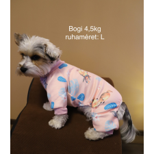  Kutyaruha - Meleg, overál vagy overall kezeslábas szarvasos mintával - kétféle színben - L - rózsaszín kutyaruha