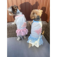  Kutyaruha - Nyári, cuki kutyaruha pillangó mintával - kétféle színben - L - kék kutyaruha