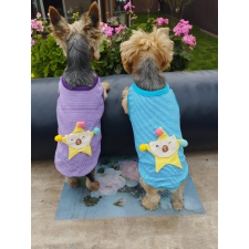  Kutyaruha - Pamut trikó cuki csillagos mintával - M - lila kutyaruha