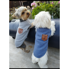  Kutyaruha - Stílusos, zsebes kutyatrikó - kétféle színben - M - szürke kutyaruha