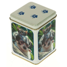 Kutyás - cicás fémdoboz - 11,3x8,6 cm papírárú, csomagoló és tárolóeszköz
