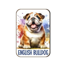 Kutyás fa hűtőmágnes, Angol Bulldog hűtőmágnes