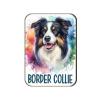  Kutyás fa hűtőmágnes, Border Collie, barnás