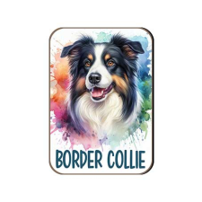 Kutyás fa hűtőmágnes, Border Collie, barnás hűtőmágnes