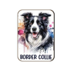  Kutyás fa hűtőmágnes, Border Collie, fekete-fehér