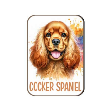 Kutyás fa hűtőmágnes, Cocker Spaniel, barna hűtőmágnes