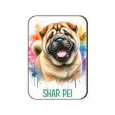 Kutyás fa hűtőmágnes, Shar Pei hűtőmágnes