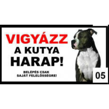  Kutyatábla - fém (amstaff natúr füllel) 20x40cm kutyafelszerelés