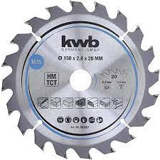 KWB 583557 PROFI TCT, HM Körfűrészlap 150x20x2,4 mm, 20 fogú fűrészlap