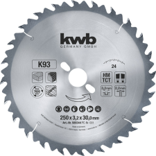 KWB 589344 Keményfém Körfűrészlap 250x30x3,2 mm 24 Fog fűrészlap