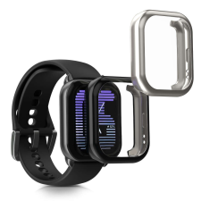 kwmobile 2 db Kwmobile tok készlet Amazfit Activehoz, fekete/ezüst, szilikon, KWM000025BI002C okosóra kellék