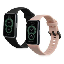 kwmobile Kwmobile szíj Huawei Band 6-hoz, szilikon, fekete/rózsaszín, 59296.07 okosóra kellék
