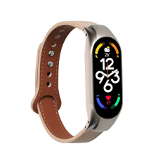 kwmobile szíj Xiaomi Mi Band 7-hez, bézs/barna, természetes bőr, KWM000024YZ002C okosóra kellék