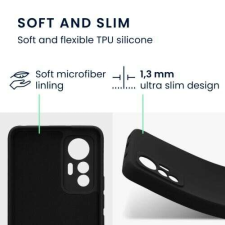 kwmobile tok Xiaomi 12 Lite telefonhoz, szilikon, fekete, 59405.01 tok és táska