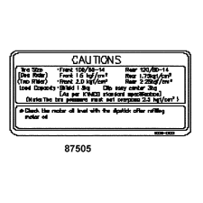 KYMCO 87505-LFC2-E10-T01 matrica Kymco Vázak, idomok, kiegészítők Matricák információs címke